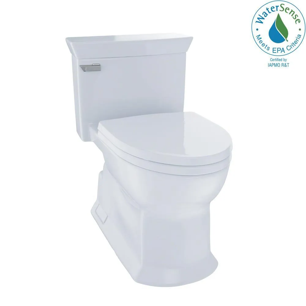 Eco Soiree 1-Piece 1.28 GPF Single Flush Elongated Skirted Toilet with CeFiONtect in Cotton White, photo 2 of 12