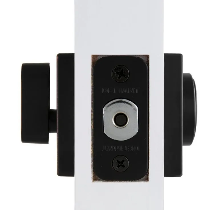 Defiant Contemporary Square Matte Black Single Cylinder Deadbolt, photo 5 of 8