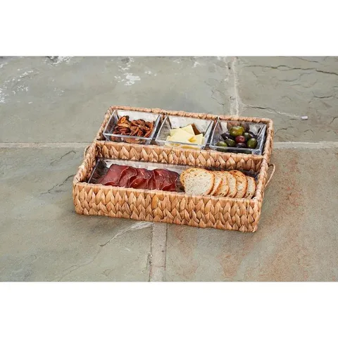 Garden Terrace Dbl.Tray Server. Glass Tray 12.25"L