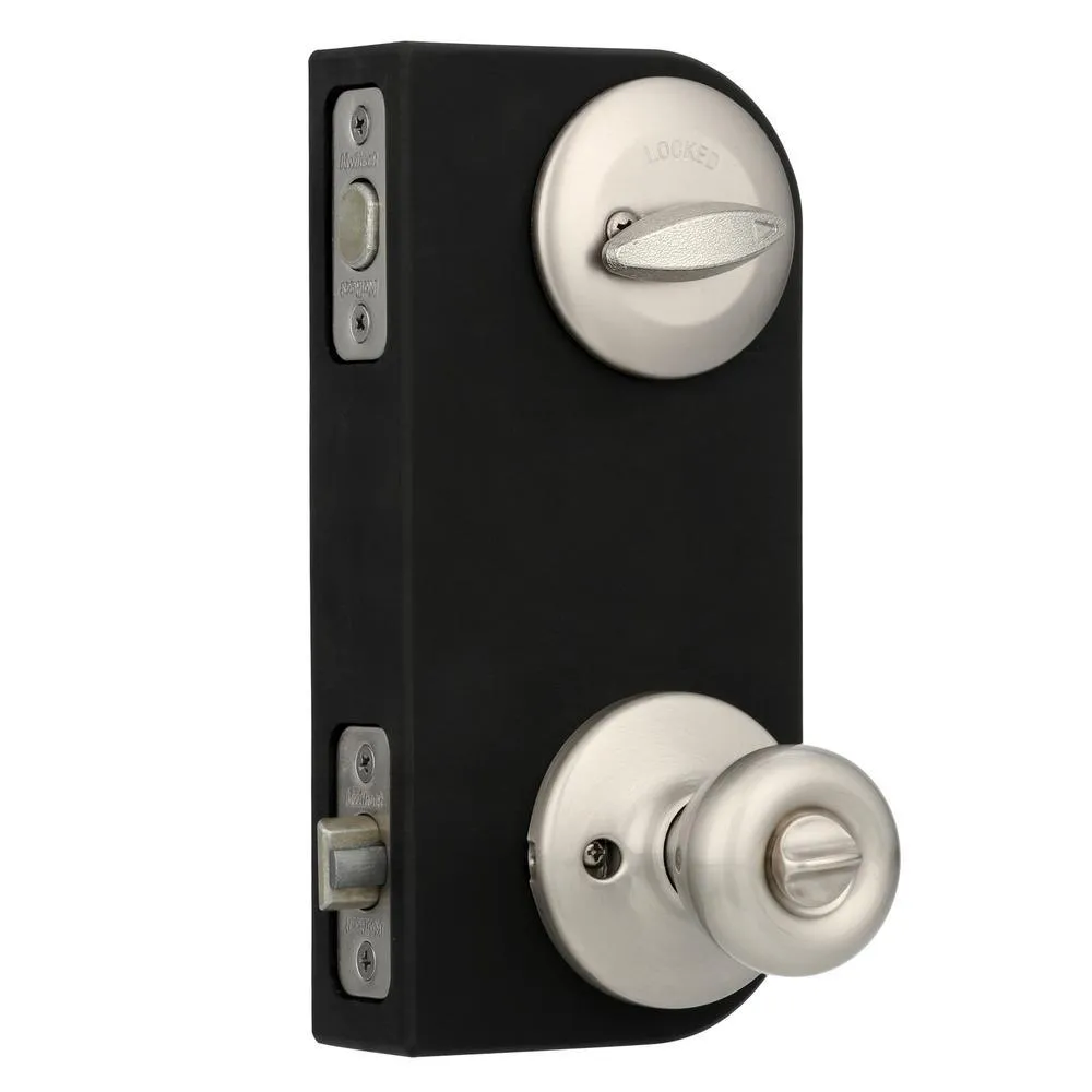 Kwikset Tylo Satin Nickel Door Knob Combo Pack Featuring SmartKey Security with Microban Antimicrobial Technology, photo 3 of 7