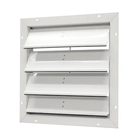 19.25 × 19.25 in Square White Aluminum Automatic Shutter Gable Louver Vent