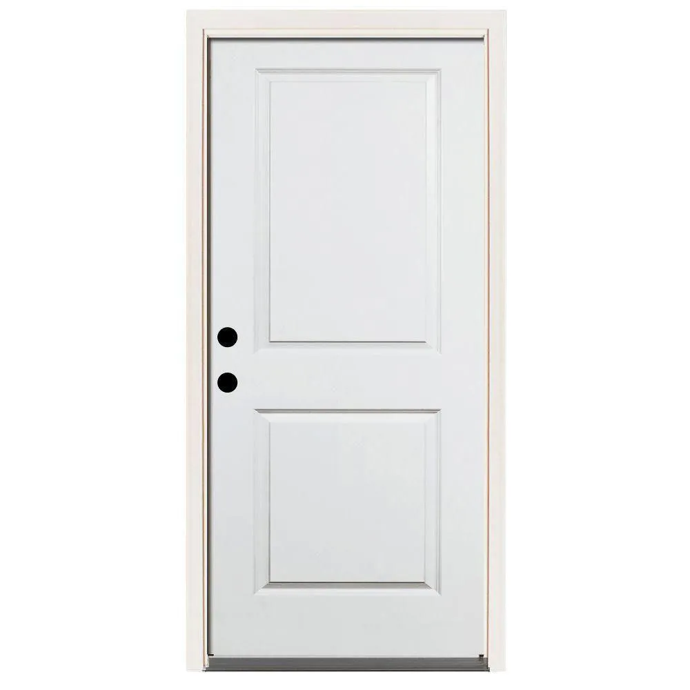 Steves & Sons 36 in. x 80 in. Premium 2-Panel Square Primed White Steel Prehung Front Door, Right-Hand Inswing, 4 in. Wall, photo 3 of 11