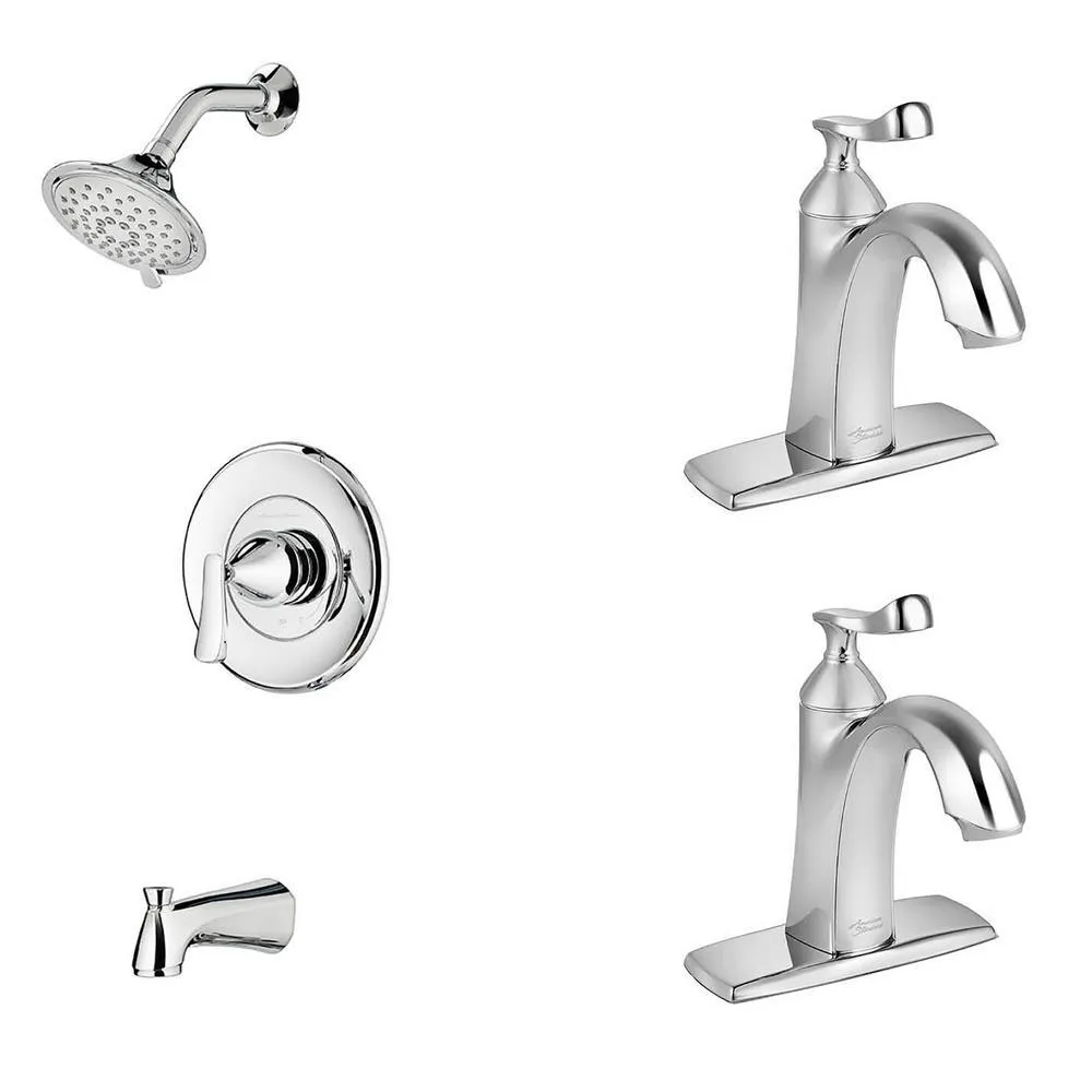 Chatfield Single-Handle 3-Spray Tub and Shower Faucet and Two Single Hole Bathroom Faucets Set in Legacy Bronze, photo 11 of 11