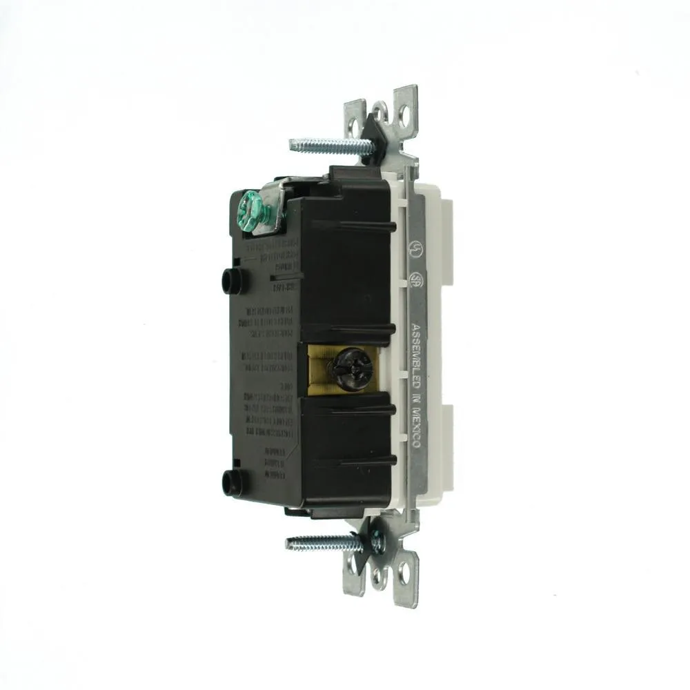 15-Amp Commercial Grade Combination Two Single Pole Rocker Switches, White, photo 4 of 5