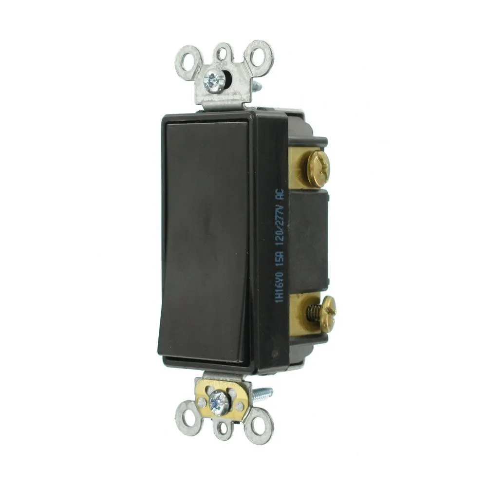 15 Amp Decora Plus Commercial Grade 3-Way Rocker Switch, Black, photo 3 of 7