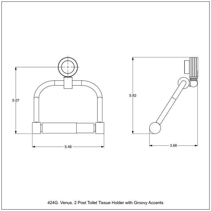 Allied Brass Venus Polished Brass Wall Mount Double Post Toilet Paper Holder, photo 2 of 3