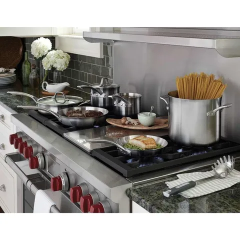 Signature 10-Piece Stainless Steel Cookware Set in Brushed Stainless Steel