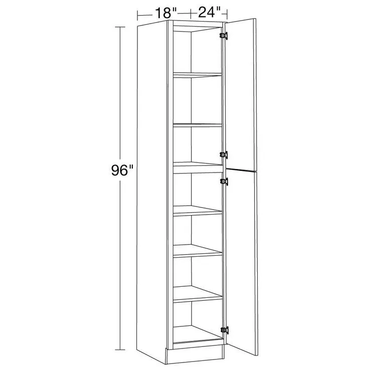 Home Decorators Collection Washington 18 in. W x 24 in. D x 96 in. H Assembled Plywood Pantry Kitchen Cabinet in Onyx with Soft Close RH, photo 3 of 5