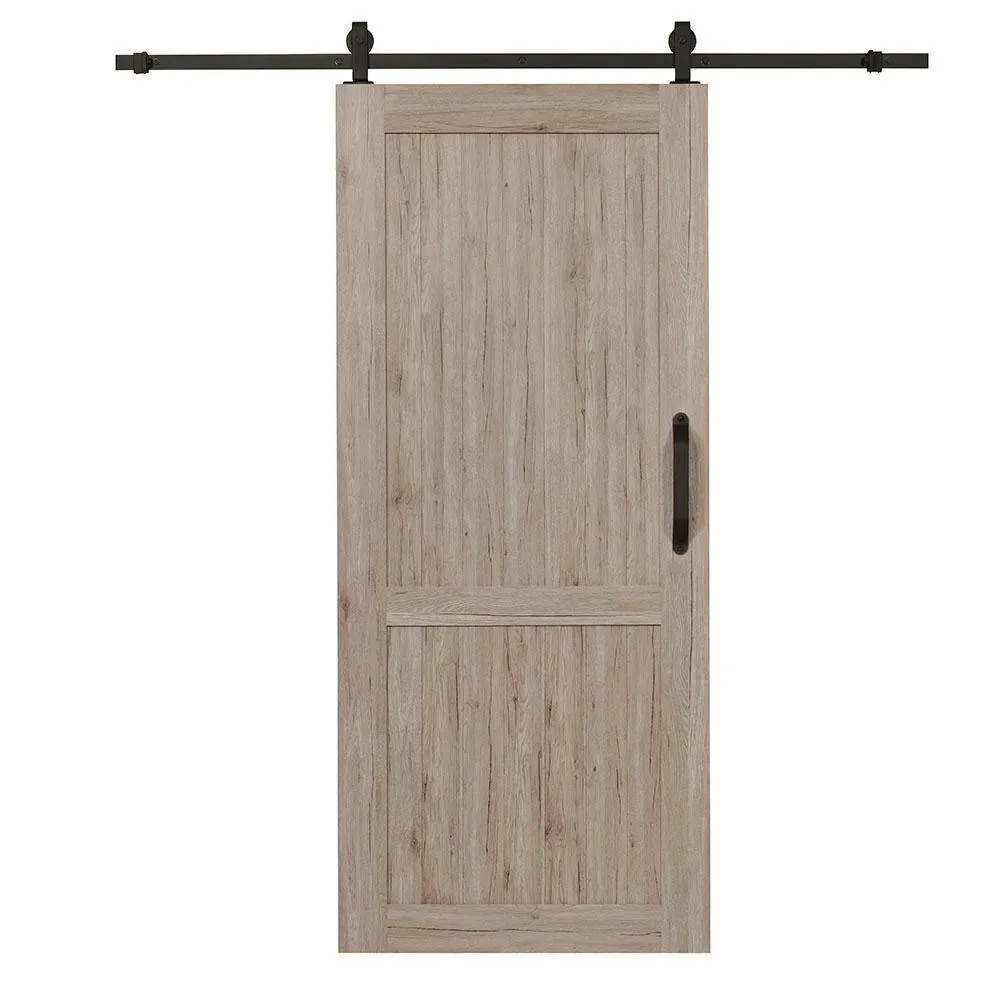 Pinecroft 36 in. x 84 in. Millbrooke White H Style Ready to Assemble PVC Vinyl Sliding Barn Door with Hardware Kit, photo 5 of 13