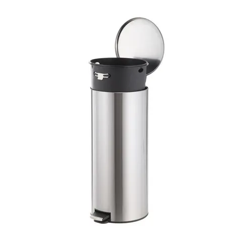 30-Liter Stainless Steel Commercial Trash Can with Lid