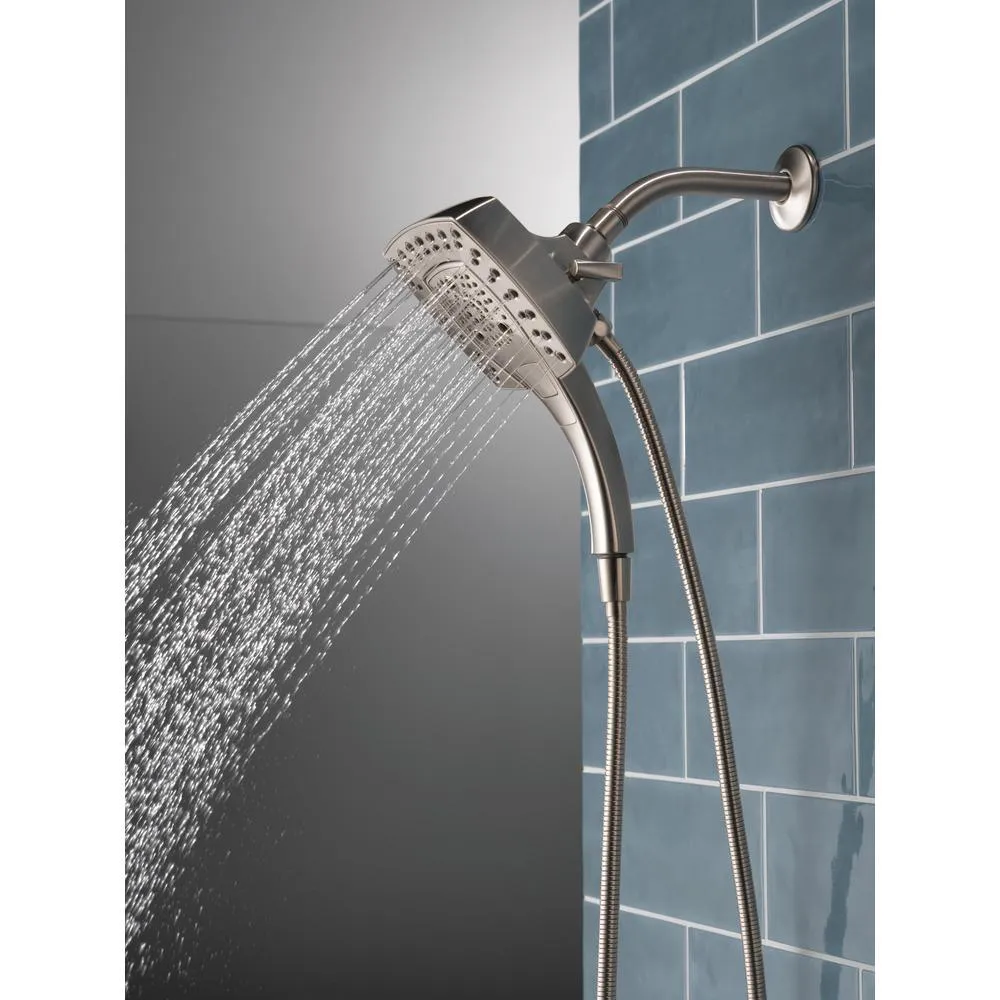 In2ition Two-in-One 5-Spray 5.8 in. Dual Wall Mount Fixed and Handheld Shower Head in Stainless, photo 5 of 17