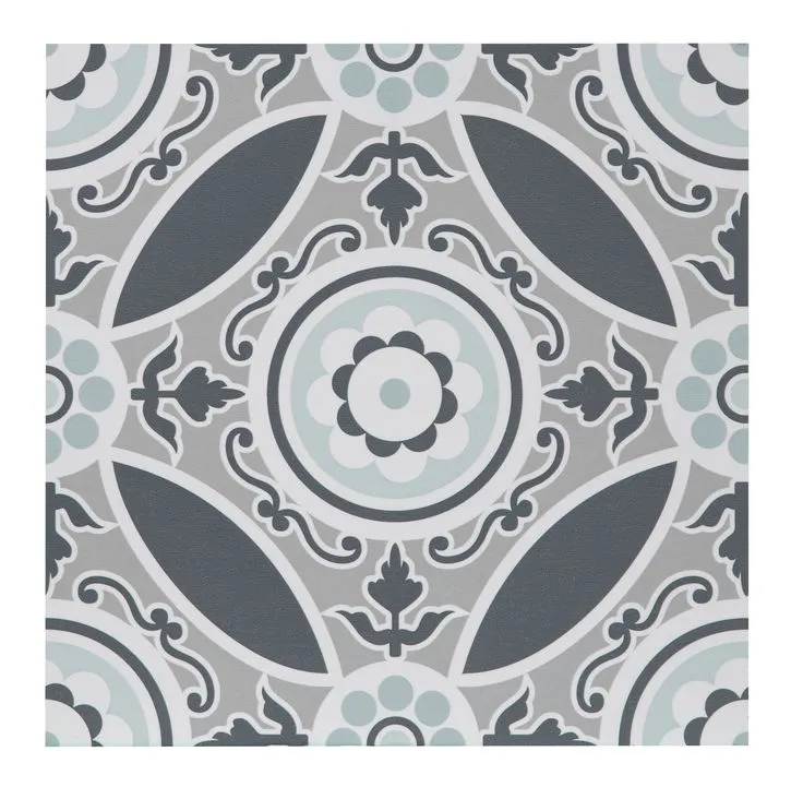 Style Selections Rosehill Deco 3-mil x 12-in W x 12-in L Water Resistant Peel and Stick Luxury Vinyl Tile Flooring, photo 7 of 8