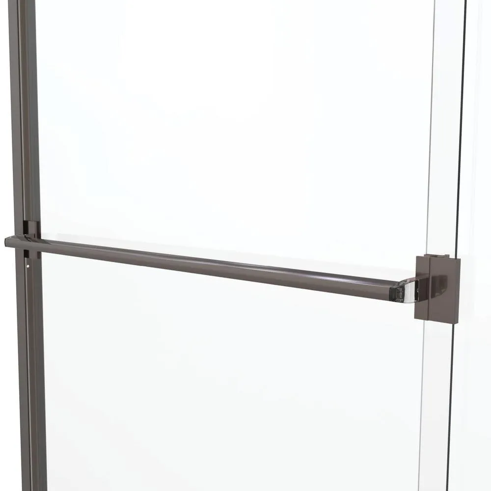 Classic 60 in. x 70 in. Semi-Frameless Sliding Shower Door in Oil Rubbed Bronze with Clear Glass, photo 5 of 19