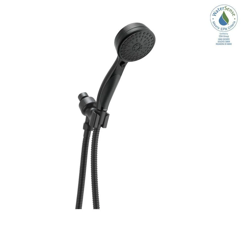 ActivTouch 9-Spray 3.6 in. Single Wall Mount Handheld Shower Head in Matte Black, photo 2 of 5