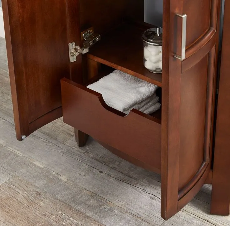 Style Selections Morecott 23.75-in Chocolate Single Sink Bathroom Vanity with White Vitreous China Top, photo 4 of 8