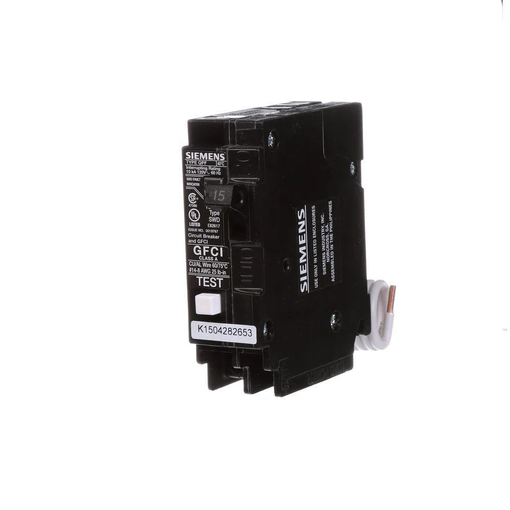 Siemens 20 Amp Single Pole Type QPF2 GFCI Circuit Breaker, photo 6 of 6