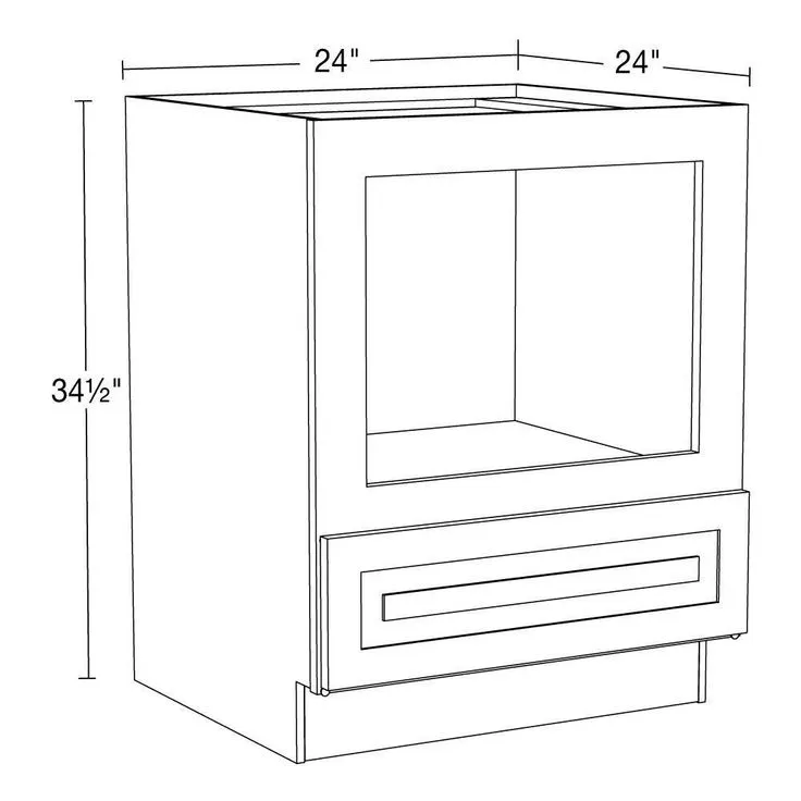 Home Decorators Collection Grayson 24 in. W x 24 in. D x 34.5 in. H Assembled Plywood Microwave Base Kitchen Cabinet in Pearl Gray with Soft Close, photo 6 of 6