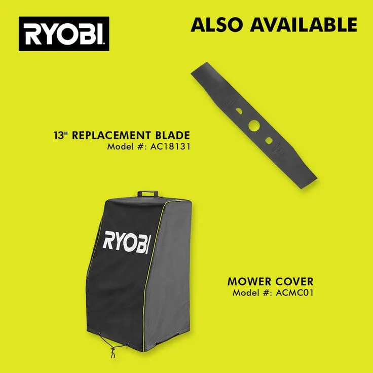 RYOBI 13 in. ONE+ 18-Volt Lithium-Ion Cordless Battery Walk Behind Push Lawn Mower - 4.0 Ah Battery/Charger Included, photo 6 of 8