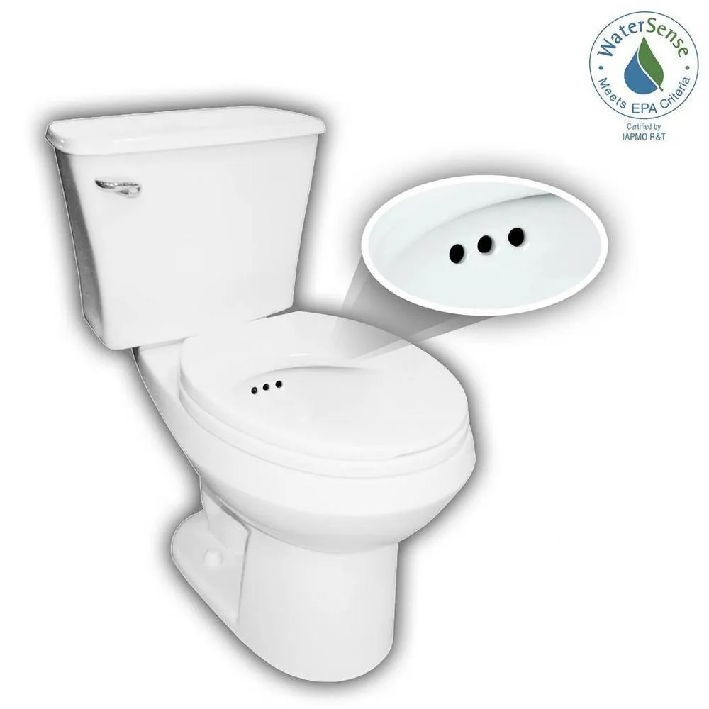 2-pc. 1.28 GPF Single Flush Elongated Toilet with Patented Overflow Protection Technology in White with Seat, photo 12 of 12