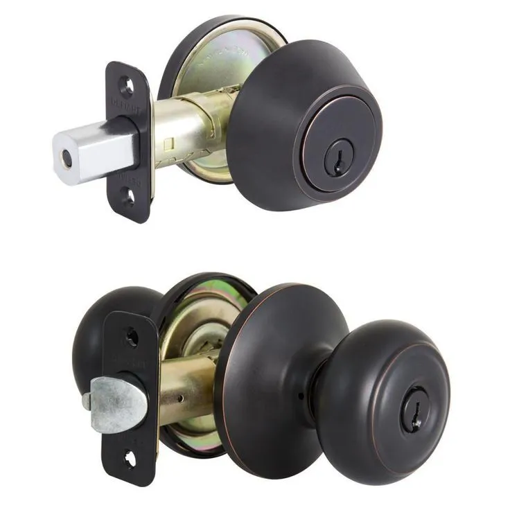 Defiant Hartford Aged Bronze Entry Knob and Single Cylinder Deadbolt Combo Pack, photo 6 of 8