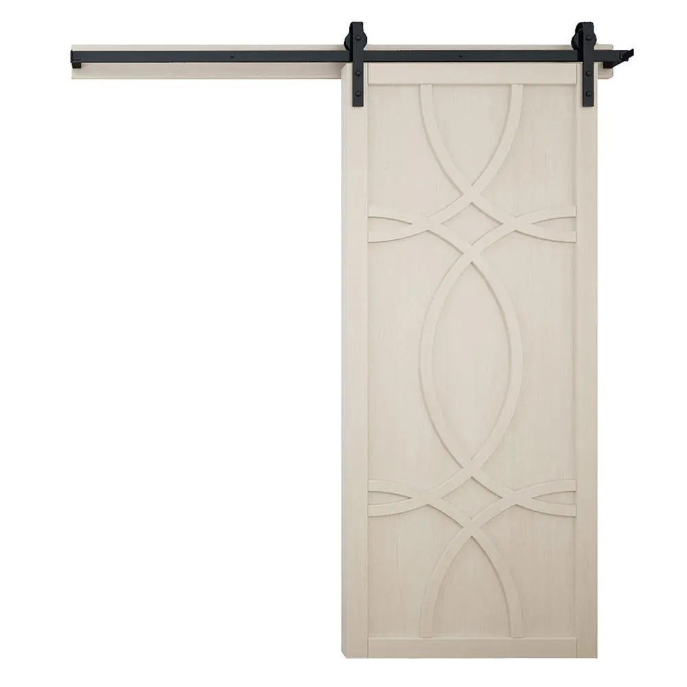 VeryCustom 42 in. x 84 in. Hollywood Bright White Wood Sliding Barn Door with Hardware Kit, photo 7 of 28