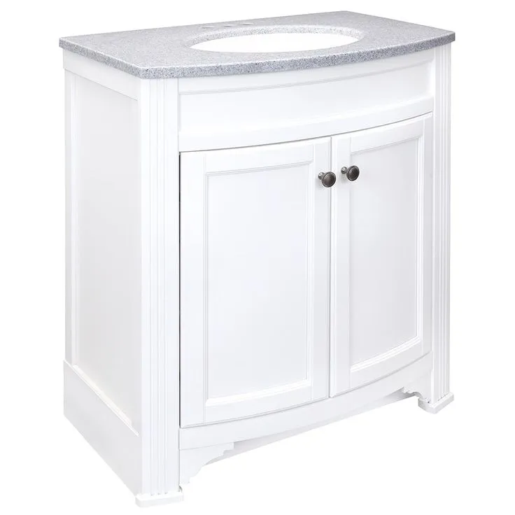 Style Selections Delyse 30-in White Single Sink Bathroom Vanity with Pepper Solid Surface Top, photo 4 of 10
