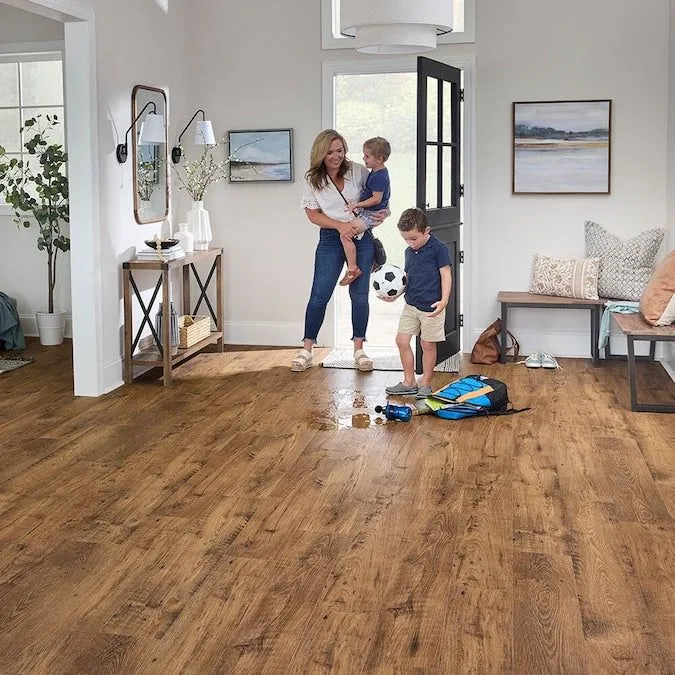 STAINMASTER PetProtect Beckett Ridge Chestnut 12-mm T x 7-1/2-in W x 47-1/4-in L Waterproof Wood Plank Laminate Flooring (22.09-sq ft / Carton), photo 7 of 9