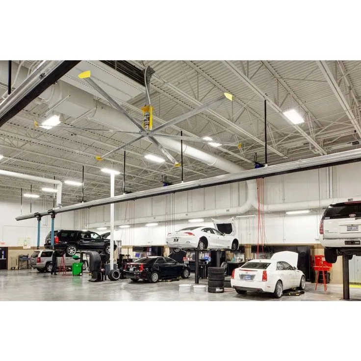 Big Ass Fans 4900 14 ft. Indoor Silver and Yellow Aluminum Shop Ceiling Fan with Wall Control, photo 5 of 11
