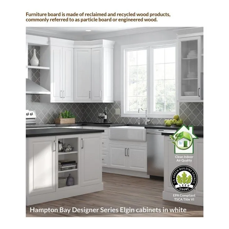 Hampton Bay Designer Series Gretna Assembled 30x34.5x23.75 in. Base Kitchen Cabinet in Espresso, photo 9 of 10