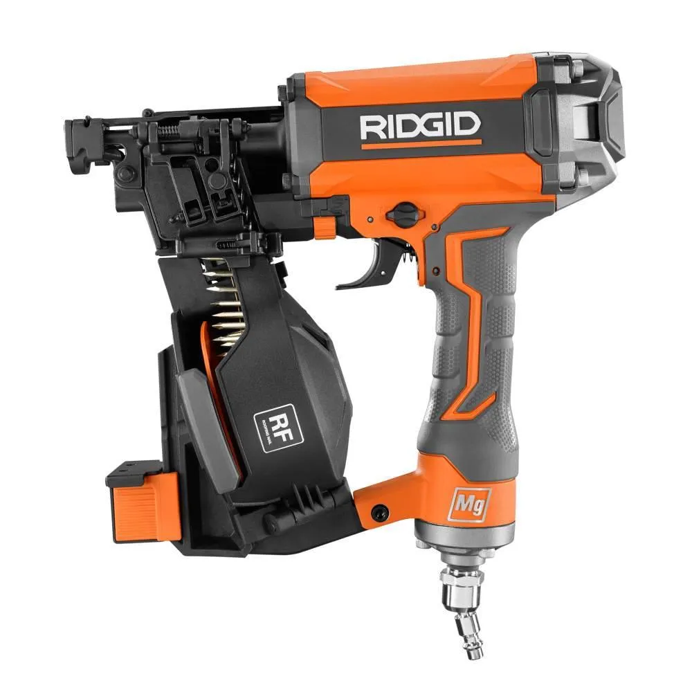 RIDGID 4.5 Gal. Portable Electric Strong Start Air Compressor with 15° 1-3/4 in. Coil Roofing Nailer, photo 6 of 9