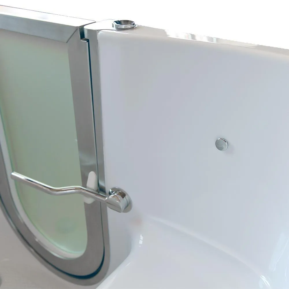 Ella Petite 52 in. Acrylic Walk-In Whirlpool & MicroBubble Bathtub in White with Fast Fill Faucet, Heated Seat, Right-Hand-Swing Dual Drain, photo 6 of 14