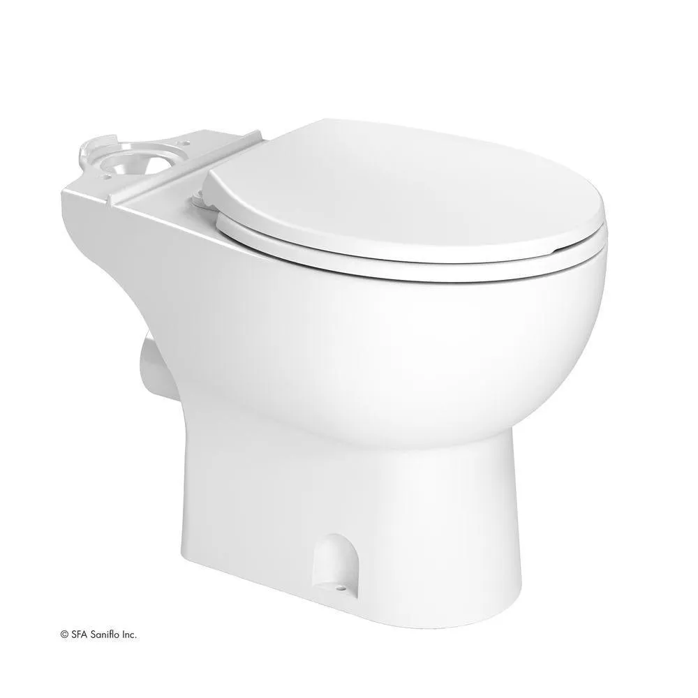 Saniflo SaniAccess3 2-Piece 1.280 GPF Single Flush Round Toilet with.5 HP Macerating Pump in White, photo 4 of 10