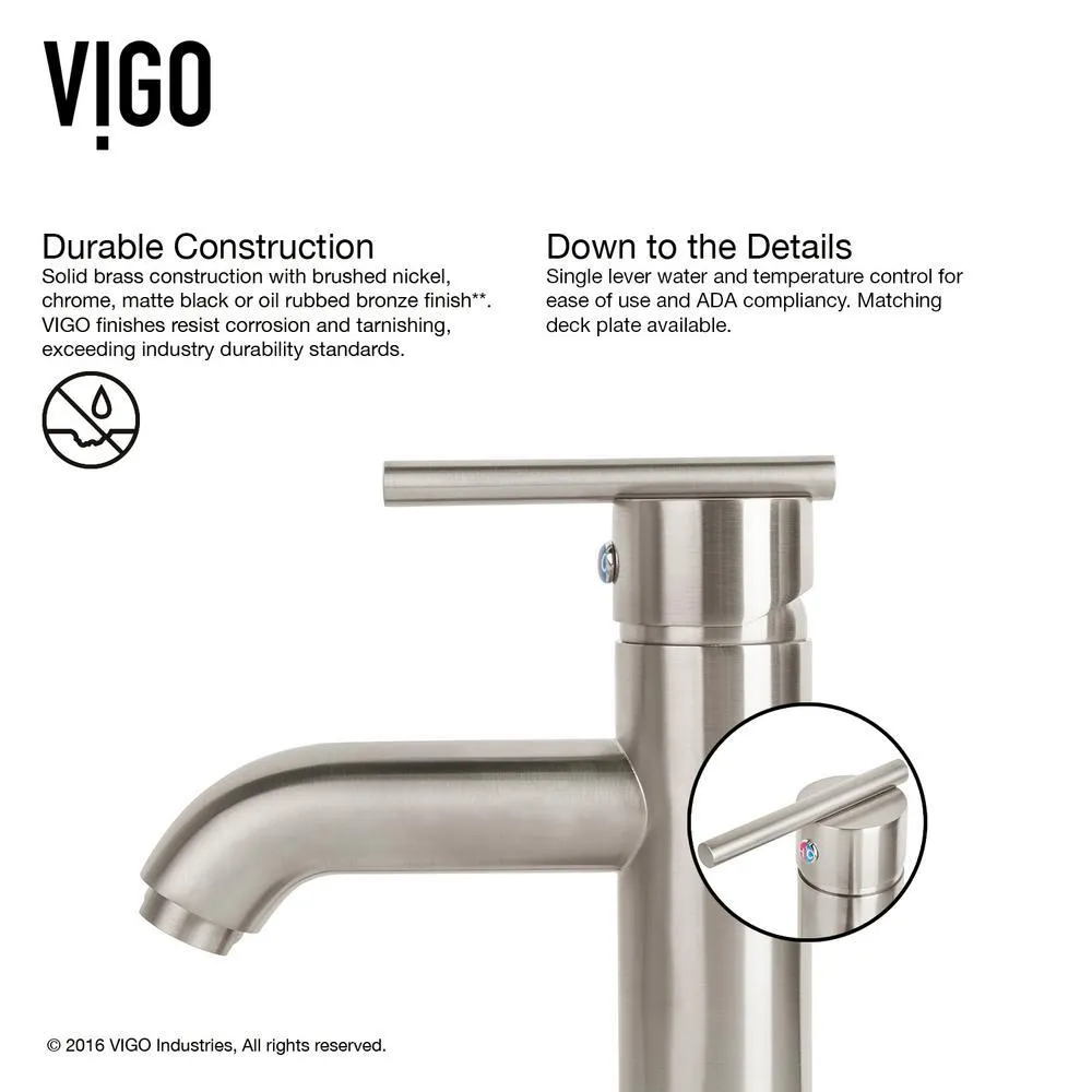 VIGO Dianthus White Matte Stone Vessel Bathroom Sink and Seville Bathroom Vessel Faucet in Brushed Nickel, photo 12 of 15