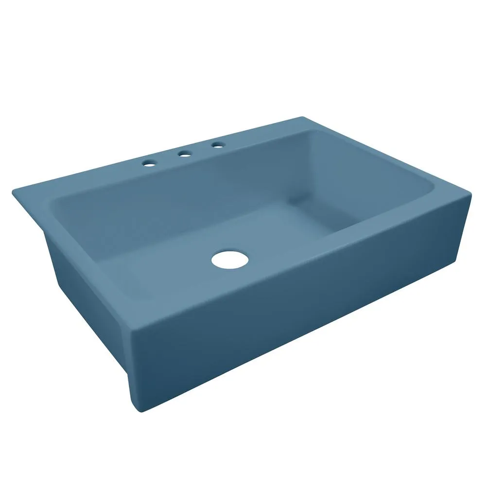 Josephine Quick-Fit Drop-in Farmhouse Fireclay 33.85 in. 3-Hole Single Bowl Kitchen Sink in Crisp White, photo 19 of 24