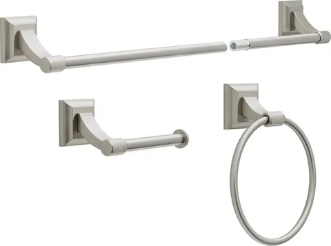 3-Piece Bellamy Spotshield Brushed Nickel Decorative Bathroom Hardware Set
