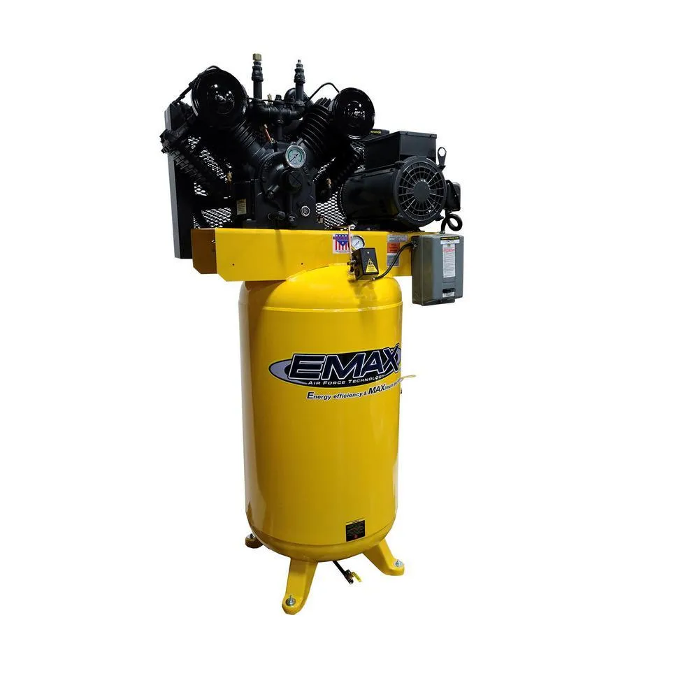 EMAX Industrial Series 80 Gal. 10 HP 1-Phase Electric Air Compressor with pressure lubricated pump, photo 8 of 10