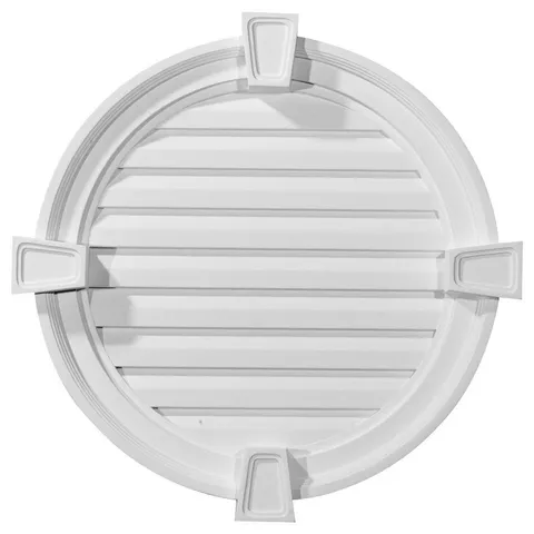 22 × 22 in Round Primed Polyurethane Paintable Gable Louver Vent