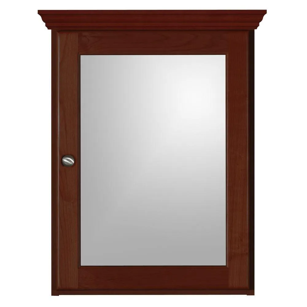 Simplicity by Strasser Ultraline 19 in. W x 27 in. H x 6-1/2 in. D Framed Surface-Mount Bathroom Medicine Cabinet in Dark Alder, photo 4 of 4