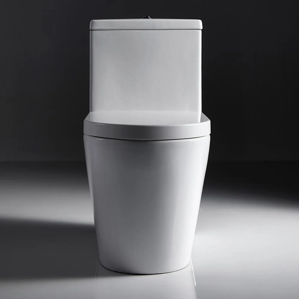 Modern Fashion Round Toilet 1-Piece White 1 Piece 0.8/1.28 GPF White Double Flush Toilet, photo 6 of 8