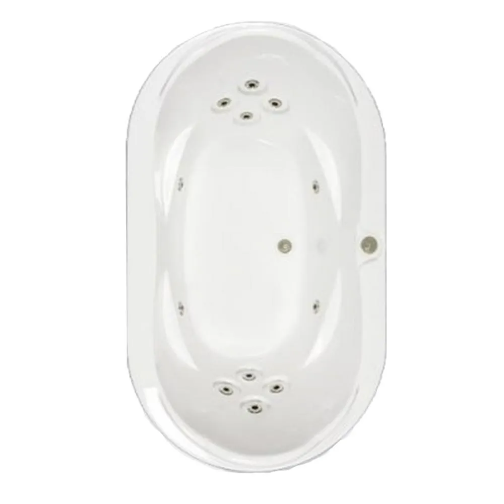 Comfortflo Premier 73 in. Acrylic Oval Drop-in Whirlpool Bath Bathtub in White, photo 2 of 5