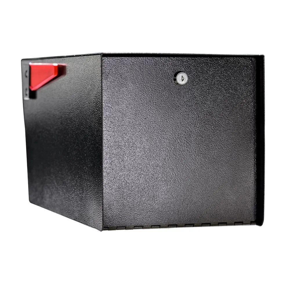 Mail Boss Mail Manager Street Safe Black Post-Mount Mailbox with High Security Reinforced Rear Locking System, photo 2 of 13