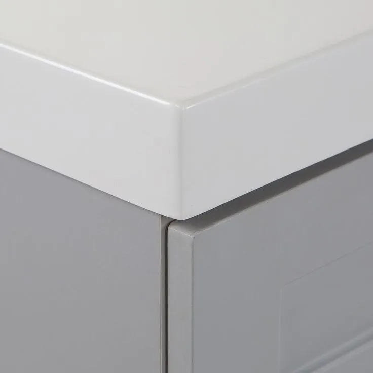Everdean 36.5 in. W x 19 in. D x 34 in. H Vanity in Pearl Gray with Cultured Marble Vanity Top in White with White Sink, photo 9 of 10