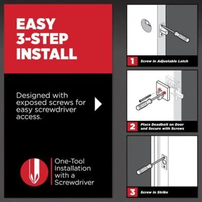 Kwikset Tustin Satin Nickel Smartkey Single-Cylinder Deadbolt Universal Keyed Entry Door Handle Combo Pack (1 Handle and 1 Deadbolt), photo 8 of 8