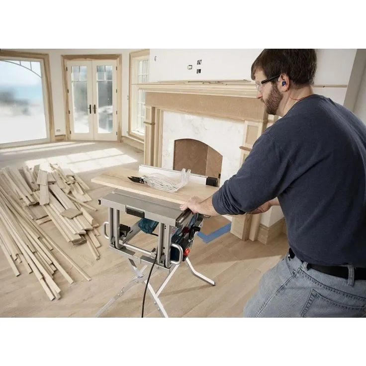 Bosch 15 Amp 10 in. Corded Portable Worksite Bench Table Saw with Smart Guard System and 24-Tooth Carbide Saw Blade, photo 2 of 11