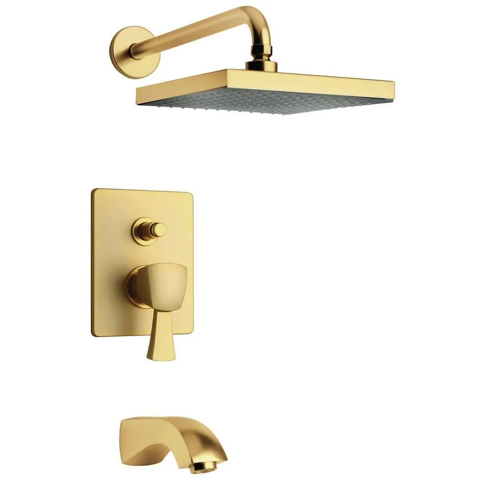 LaToscana Lady 2-Handle 1-Spray Tub and Shower Faucet with 8 in. Rain Shower Head in Brushed Nickel (Valve Included), photo 4 of 5