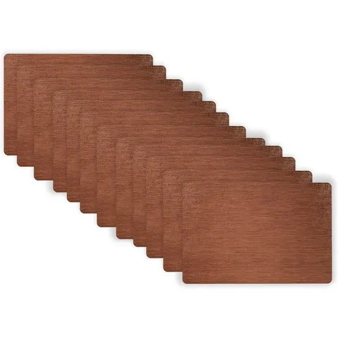 19 × 13 in Copper Metallic Stitched PVC Placemats (Set of 12)