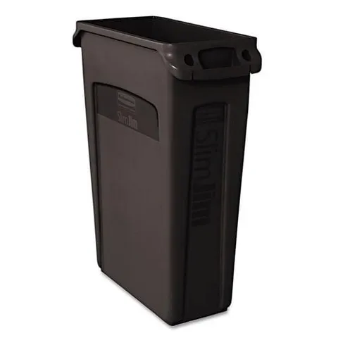 23-Gallon Black Plastic Commercial Trash Can