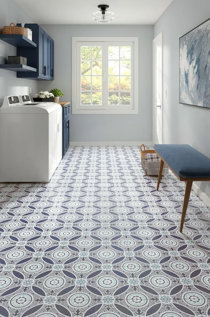 Style Selections Rosehill Deco 3-mil x 12-in W x 12-in L Water Resistant Peel and Stick Luxury Vinyl Tile Flooring, photo 4 of 8