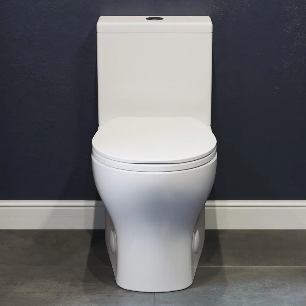 Swiss Madison Sublime II 2-piece 0.8/1.28 GPF Dual Flush Round Toilet in Glossy White, Seat Included, photo 8 of 13
