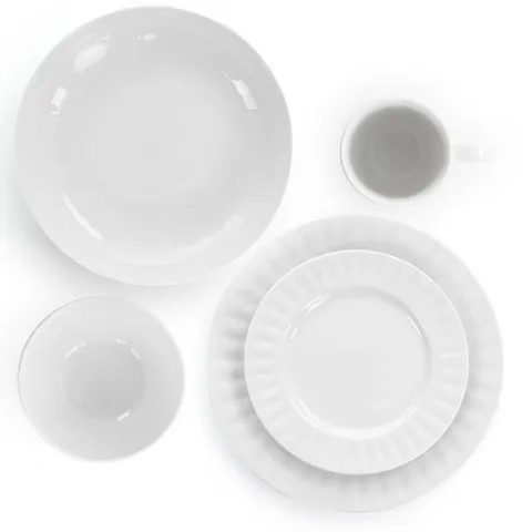 Sienna White Porcelain Dinnerware Set (Service for 4)